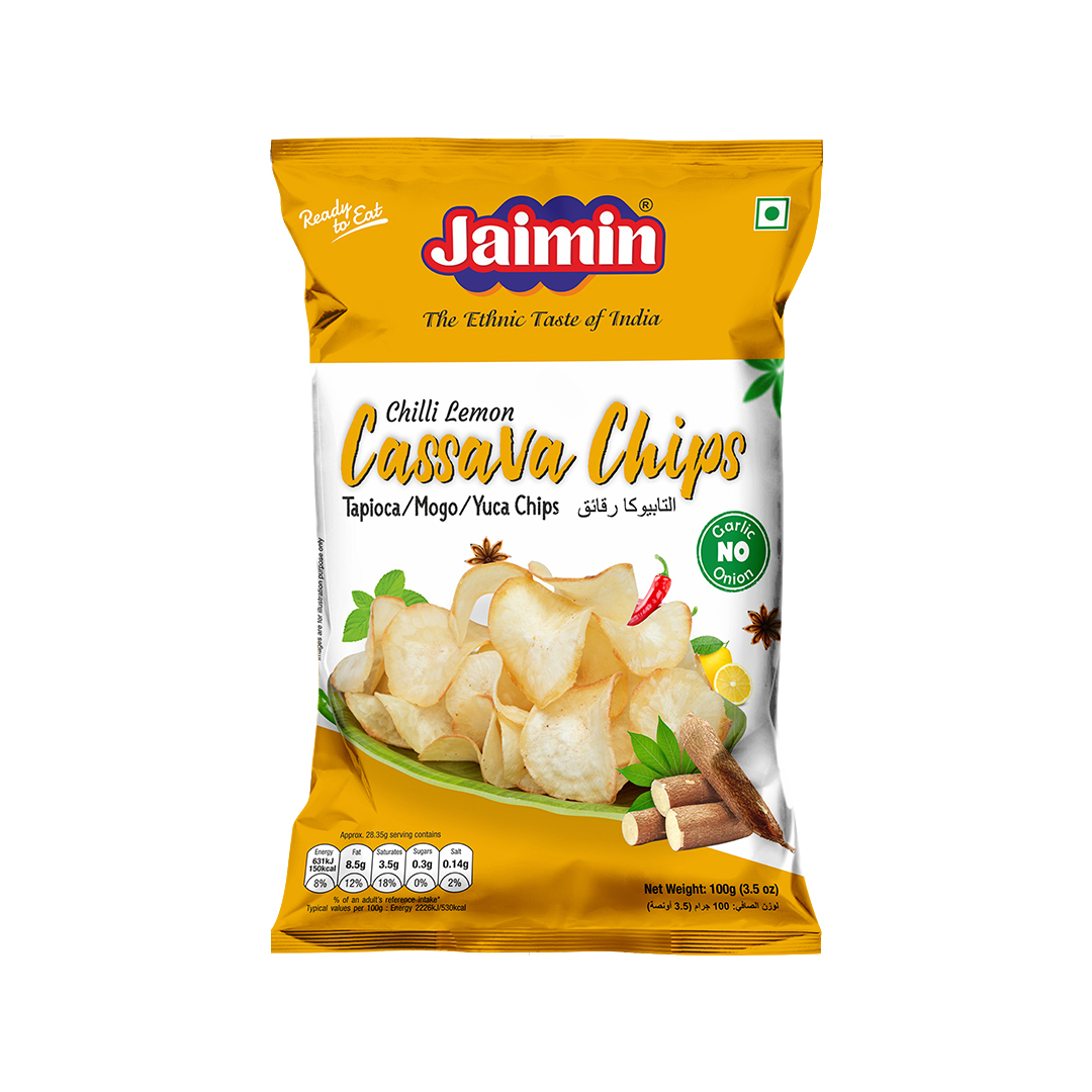 JAIMIN CASSAVA CHIPS CHILLI LEMON FRONT